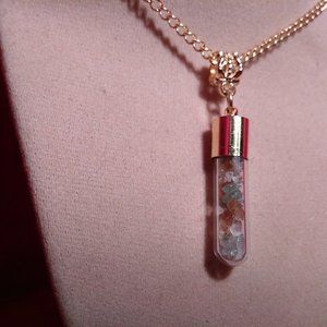 Gold Necklace with Citrine and Light Green Aventurine